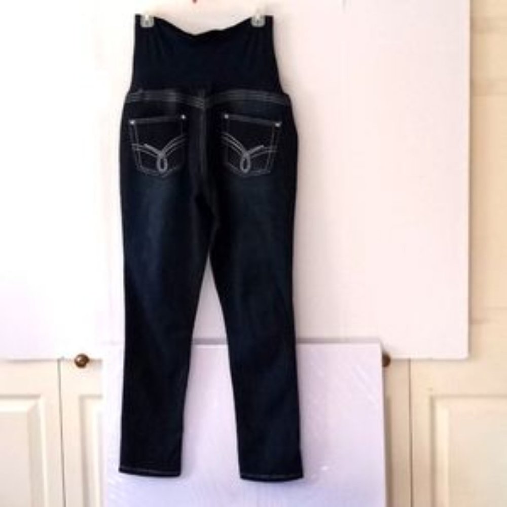 NWOT - Bella Vida Over Belly Maternity Straight Leg Jeans - Size (XL) - Blue - Picture 2 of 7